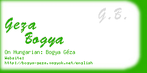 geza bogya business card