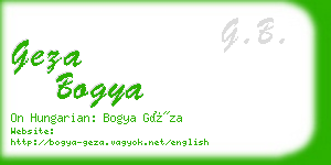 geza bogya business card